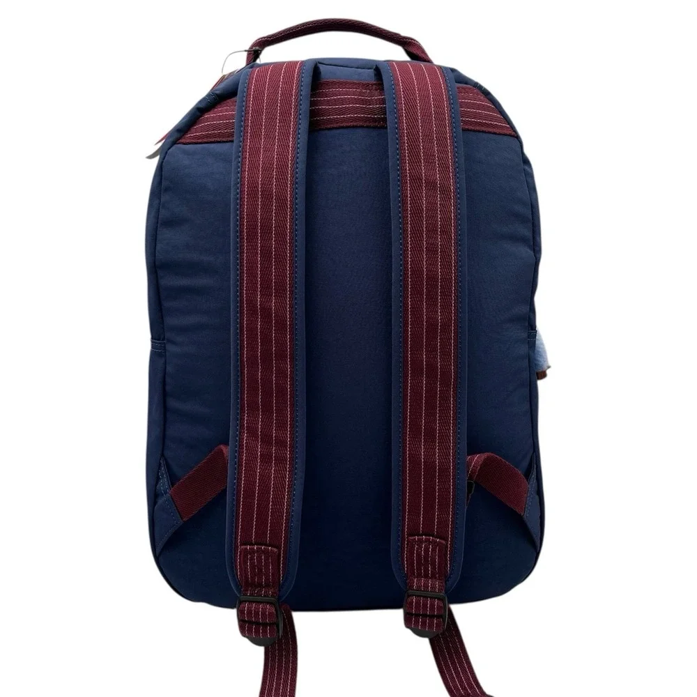 Kipling Womens Seoul Large Nylon Backpack Mod Navy Blue Pink 15